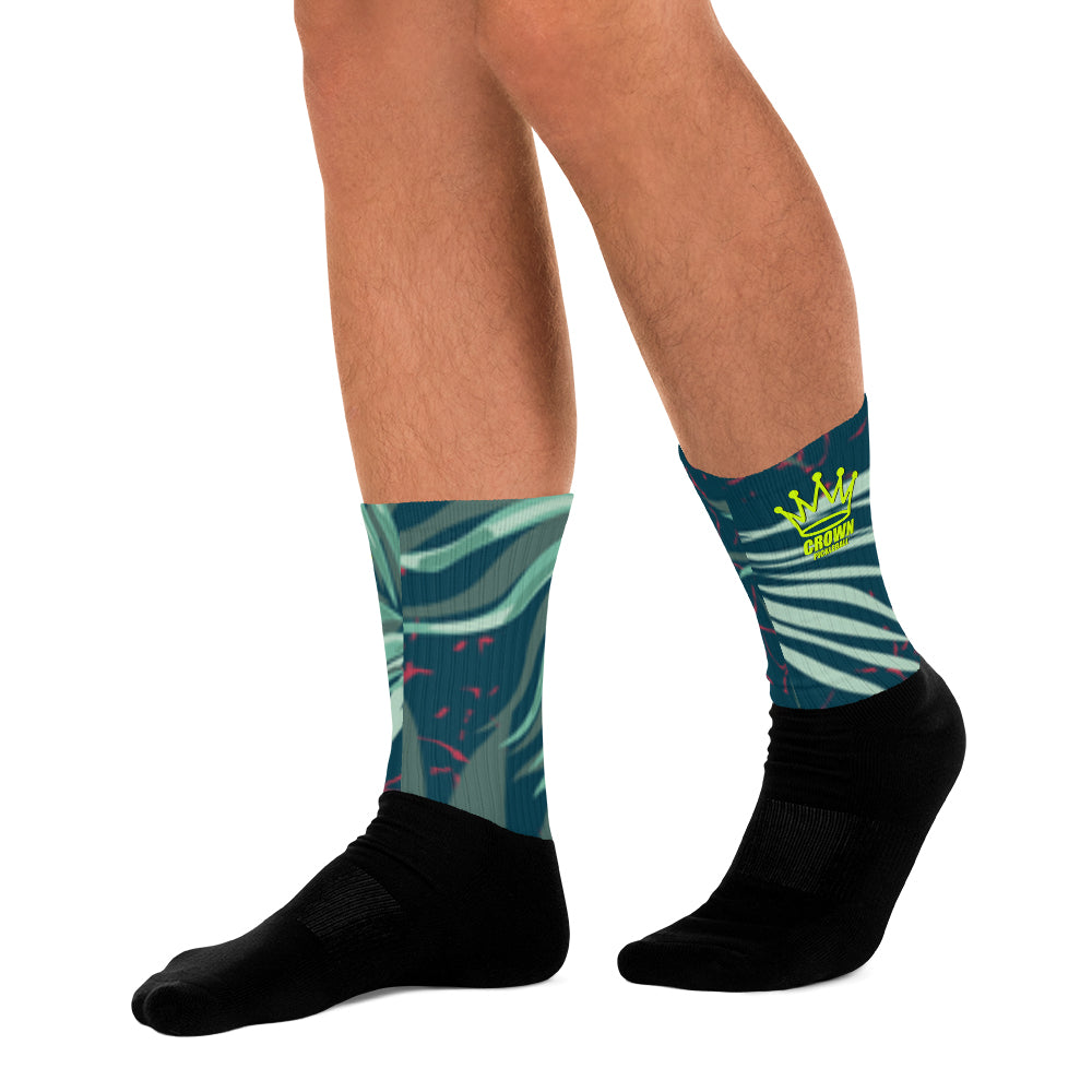 CROWN PICKLEBALL - Tropical Socks (Green)