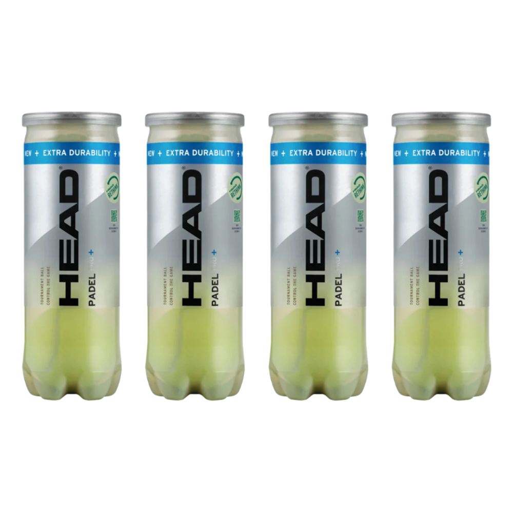 Head Padel Balls Pro Padel+ | 4x Can Bundle