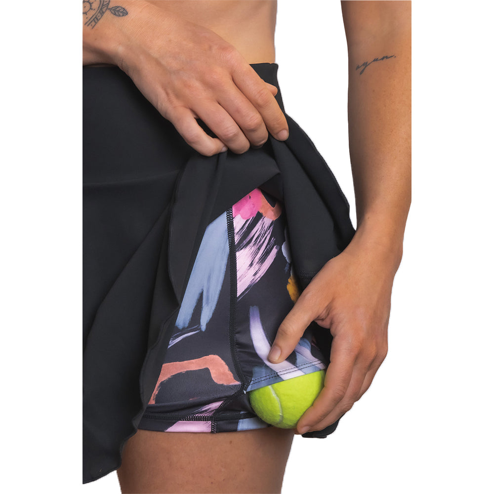 Urban Court - High-Rise Performance Skirt Palm Shade Black