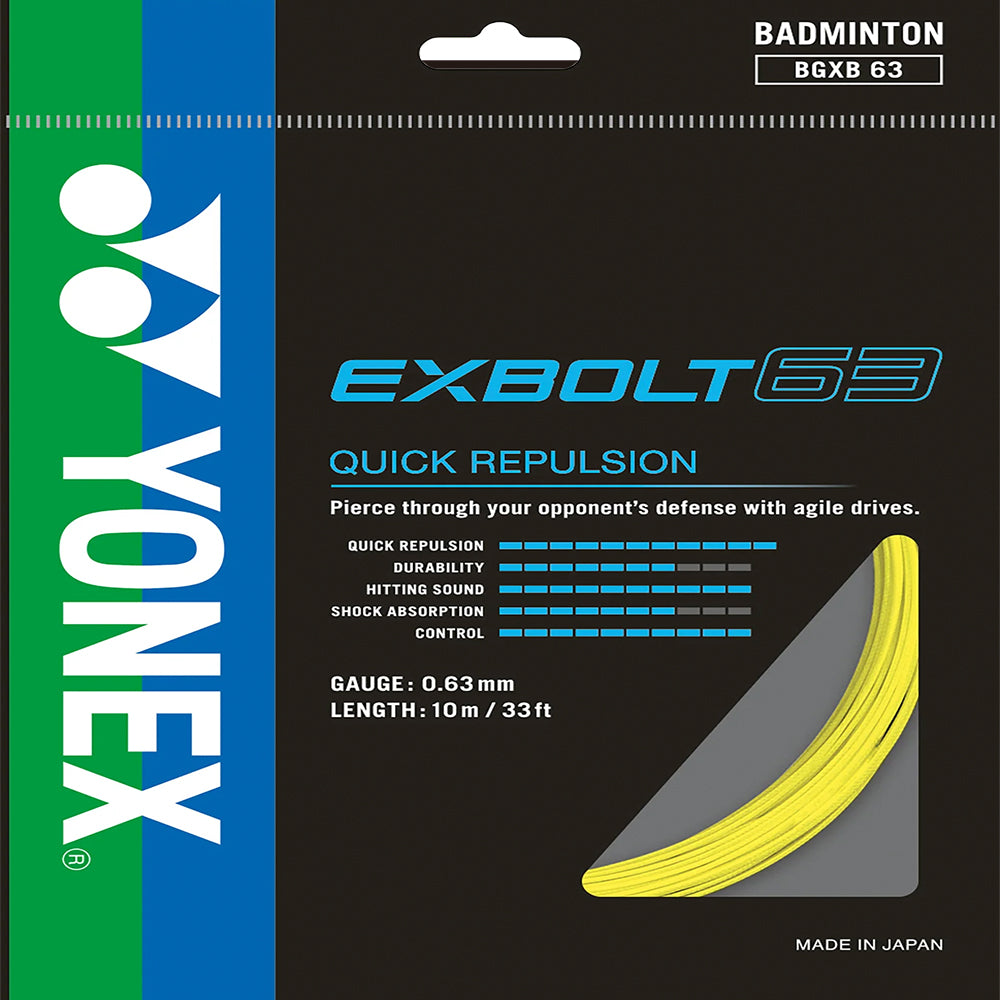 Yonex Badminton String Exbolt 63 - 10m Set & 200m Reel