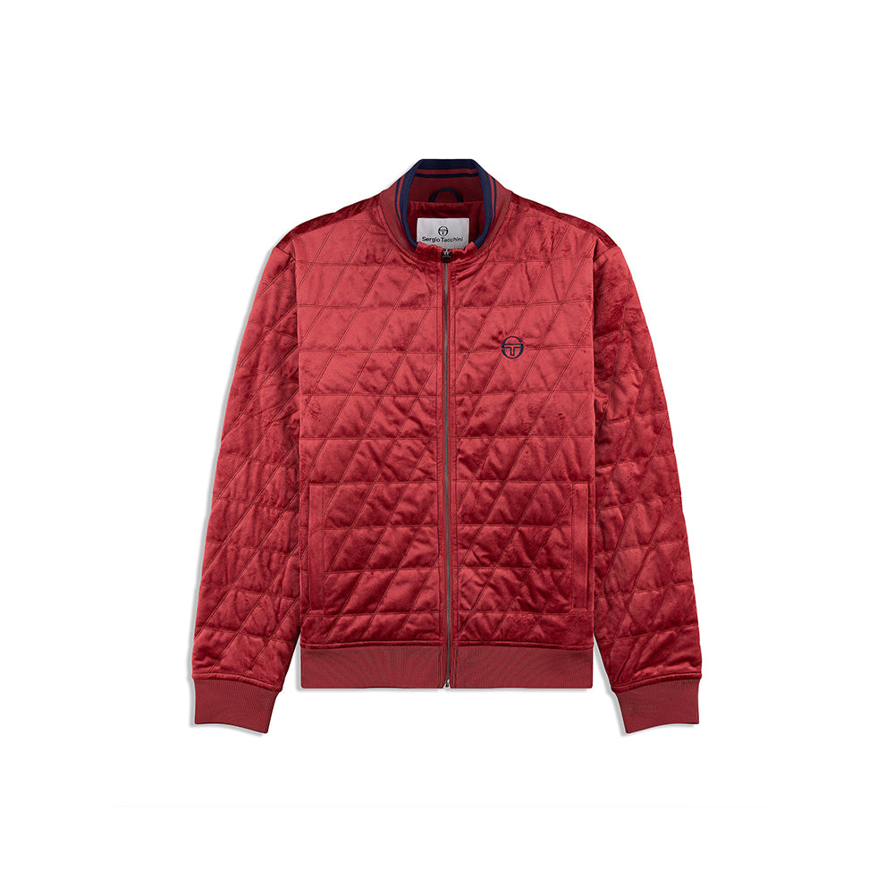 Sergio Tacchini Redi Quilted Velour Bomber Jacket - Rhubarb