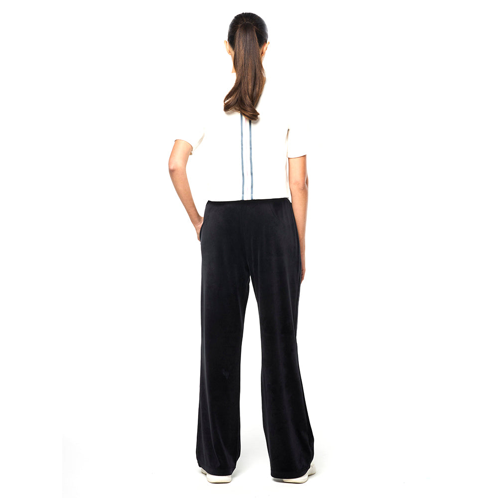 Sergio Tacchini Adele Velour Track Pant - Black Beauty