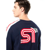 Sergio Tacchini Macchina Long Sleeve T - Shirt - Maritime Blue