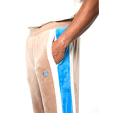 Sergio Tacchini Lazaro Velour Track Pant - Taupe Grey