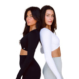 Astoria LIVE LUXE Front Crossed Sleeve Crop - Black