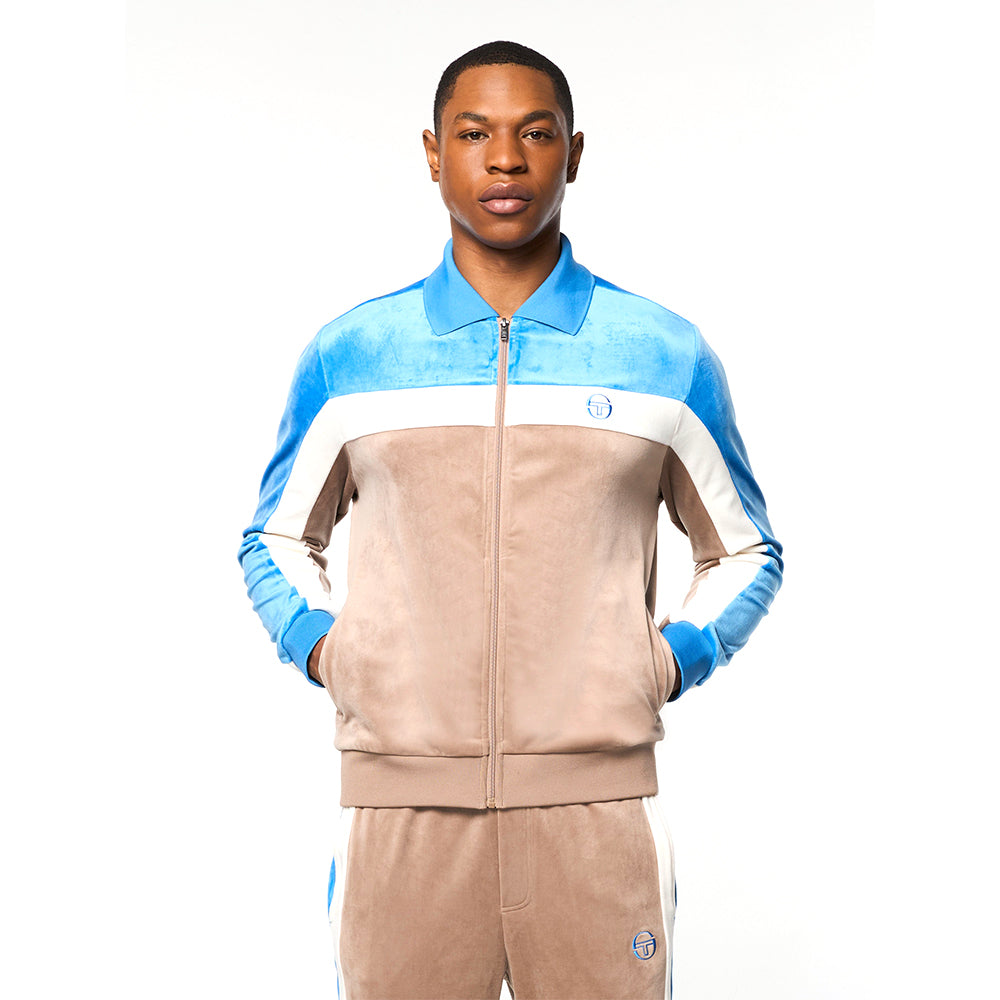 Sergio Tacchini Lazaro Velour Track Jacket - Taupe Grey