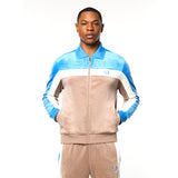 Sergio Tacchini Lazaro Velour Track Jacket - Taupe Grey
