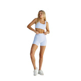 Astoria LUXE BALANCE Ruched Sports Crop - Blue Gingham