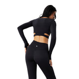 Astoria BALANCE Crossover Sleeve Crop - Black