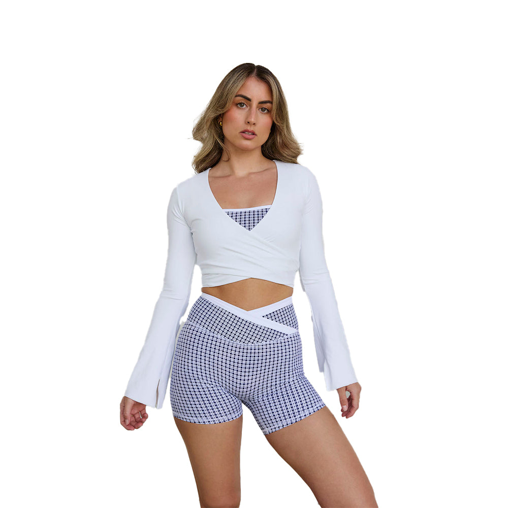 Astoria LIVE LUXE Wrap Sleeved Crop - White