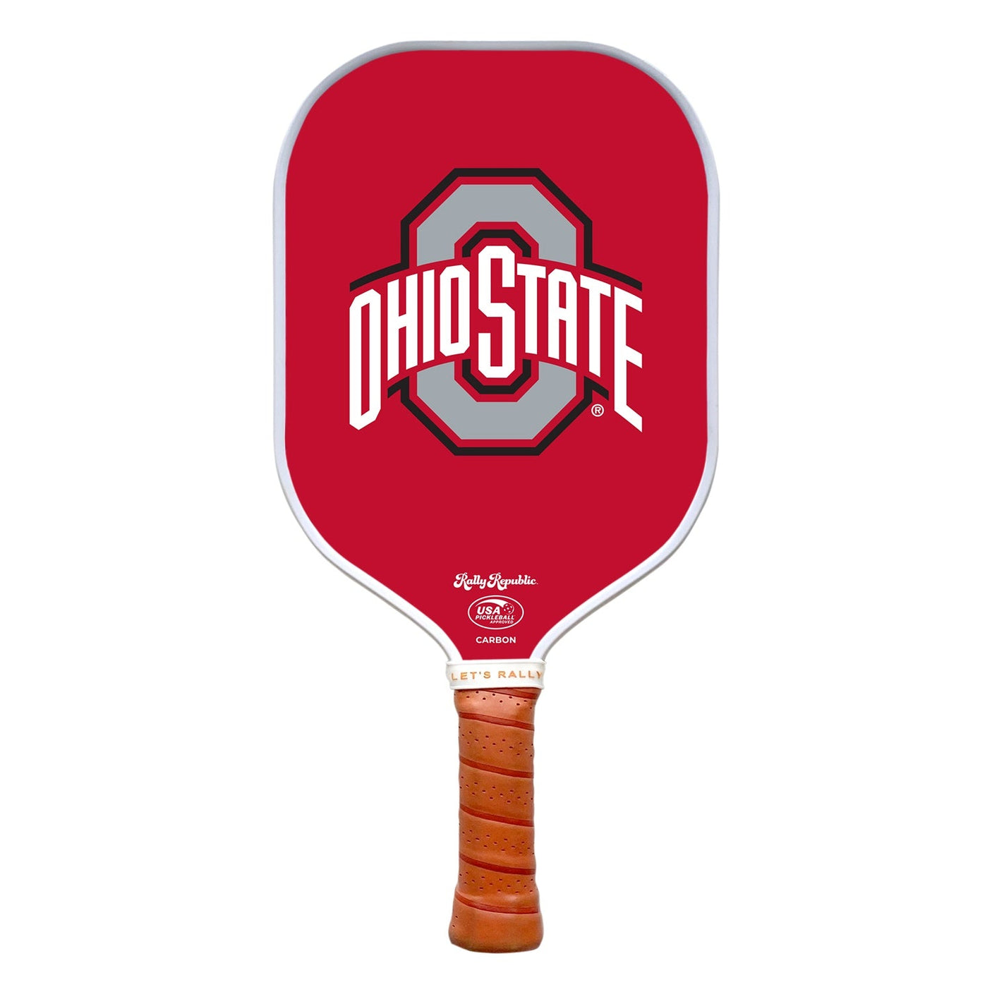 Rally Republic PIckleball Paddle - Ohio State Buckeyes Red Athletic Logo