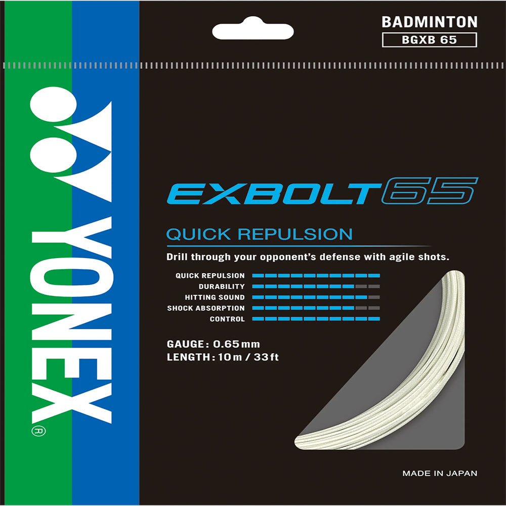 Yonex Badminton String Exbolt 65 - 10m Set & 200m Reel
