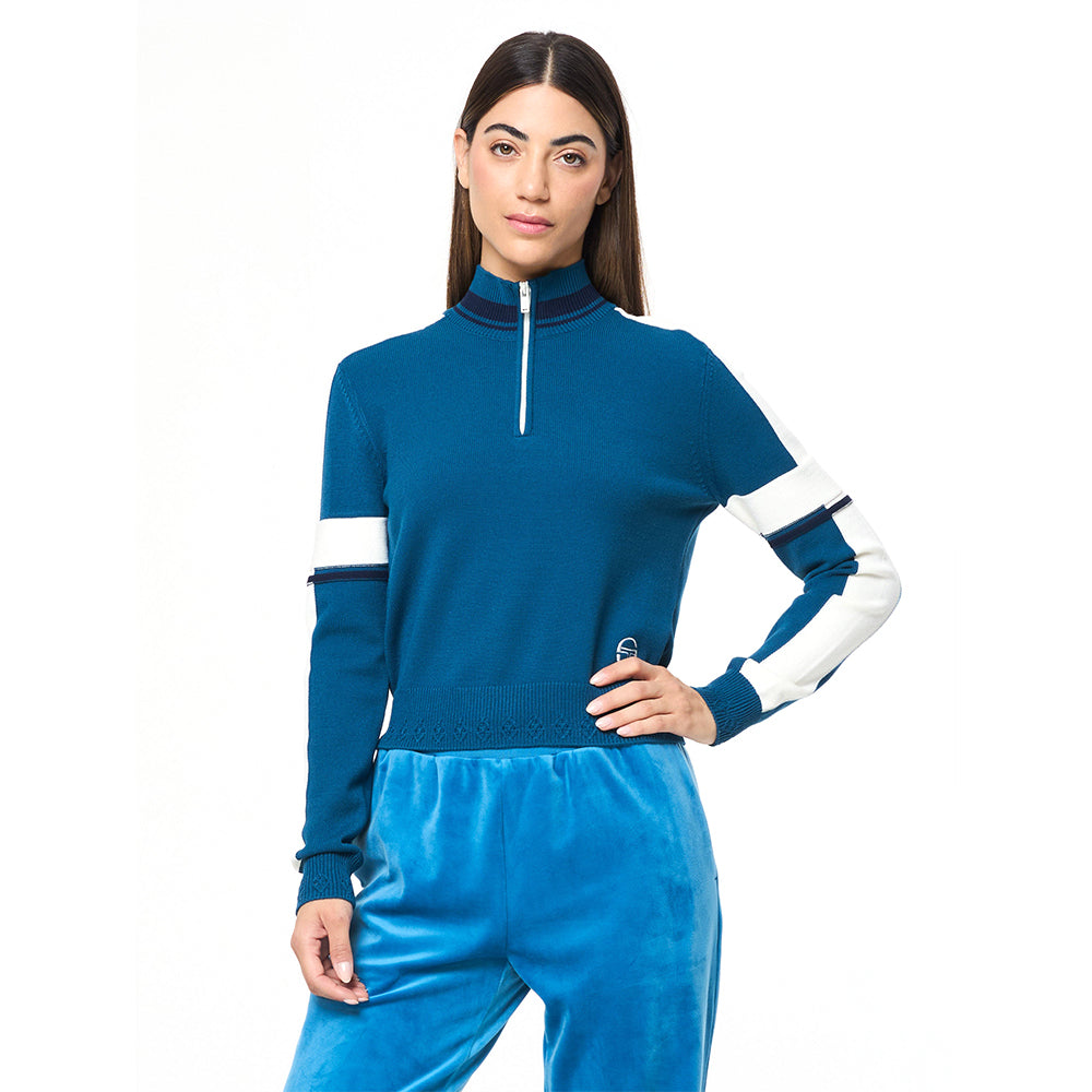 Sergio Tacchini Nota Knit Quarter Zip - Mykonos Blue