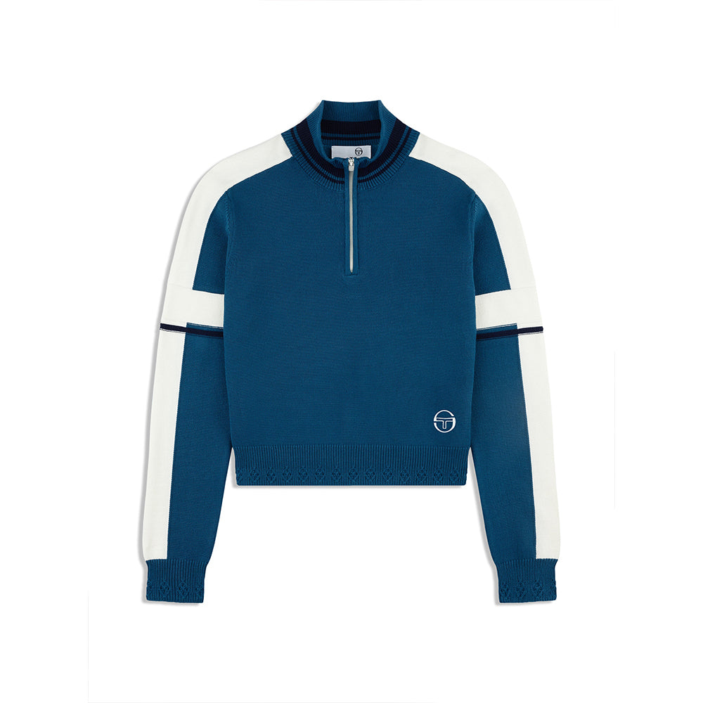 Sergio Tacchini Nota Knit Quarter Zip - Mykonos Blue