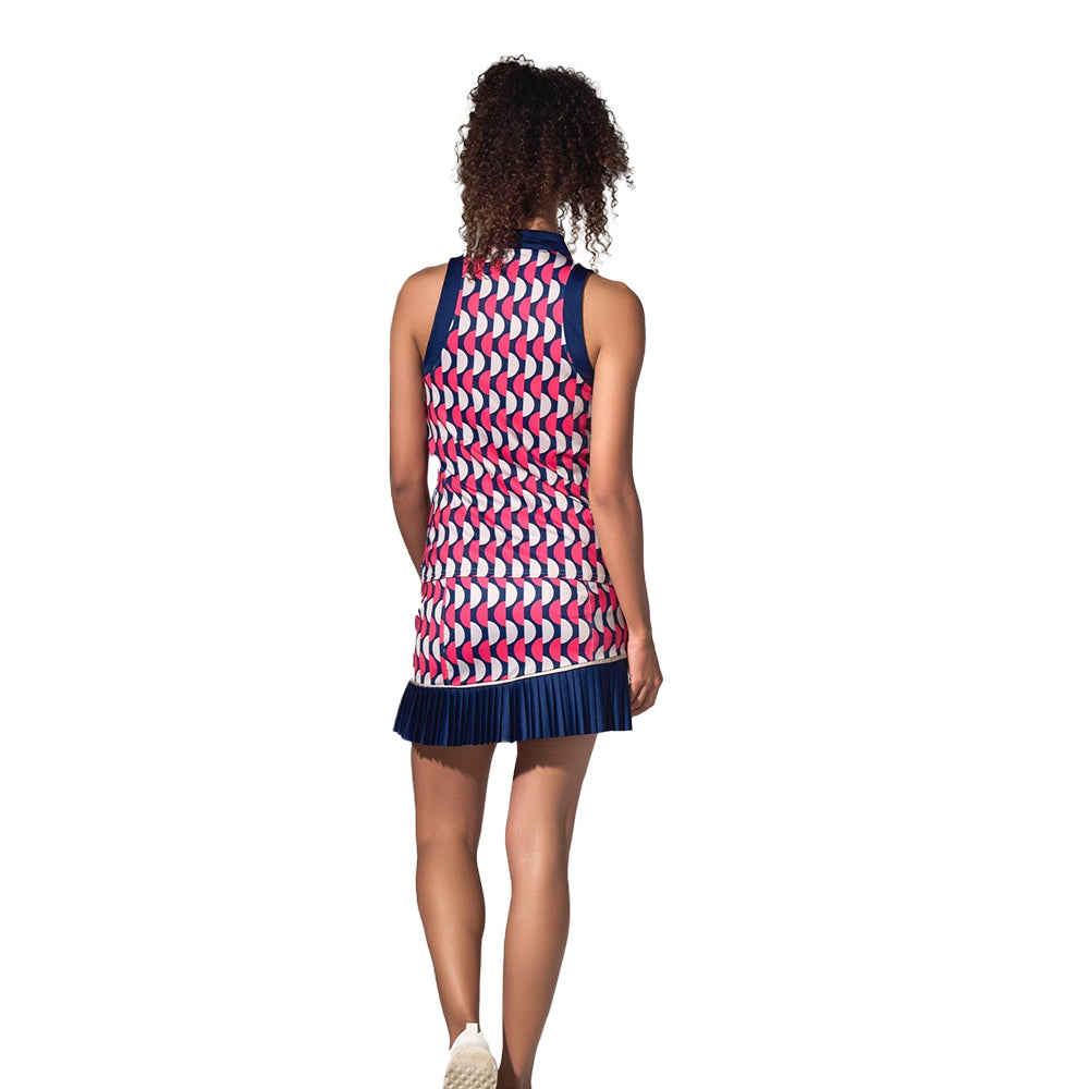 inPhorm NYC Ava Women's Golf Skort with Pockets - 15" Slim Fit - Geo Print/Ink