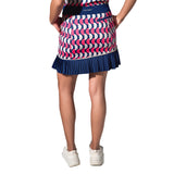 inPhorm NYC Ava Women's Golf Skort with Pockets - 15" Slim Fit - Geo Print/Ink