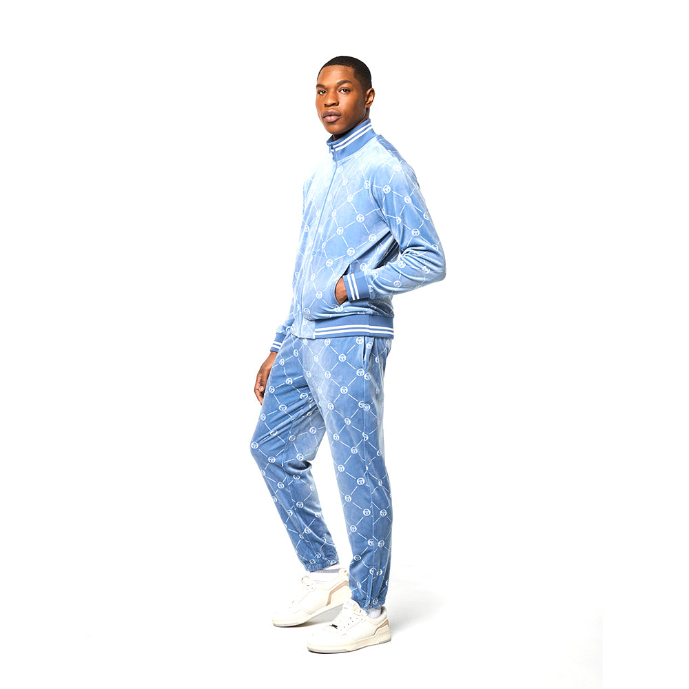 Sergio Tacchini Cosimo Velour Track Jacket - Faded Denim