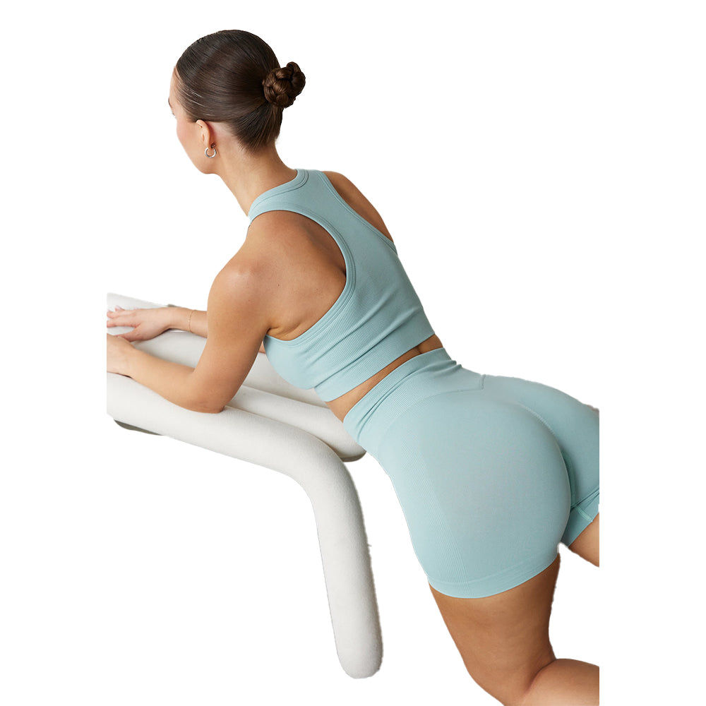 Astoria CONTOUR Ribbed Seamless Sports Crop - Seafoam