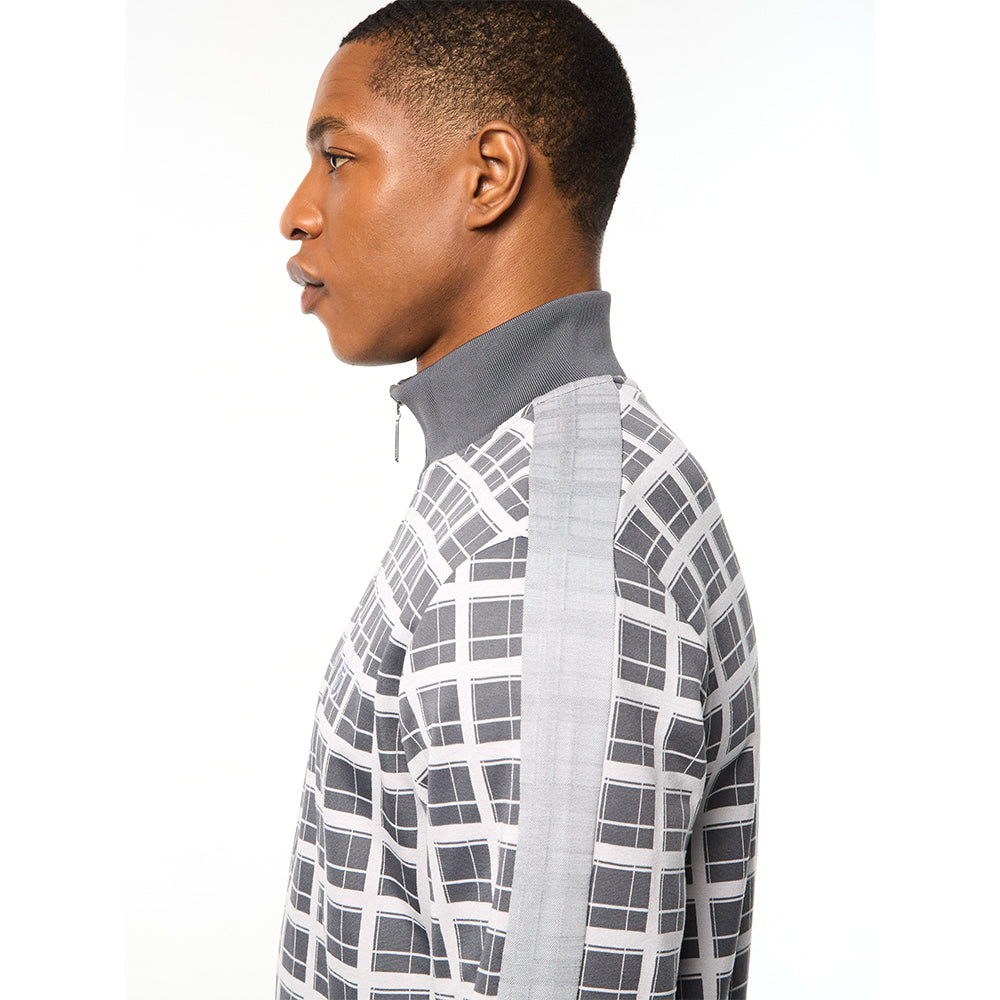 Sergio Tacchini Damarindo Check Track Jacket - Quiet Grey