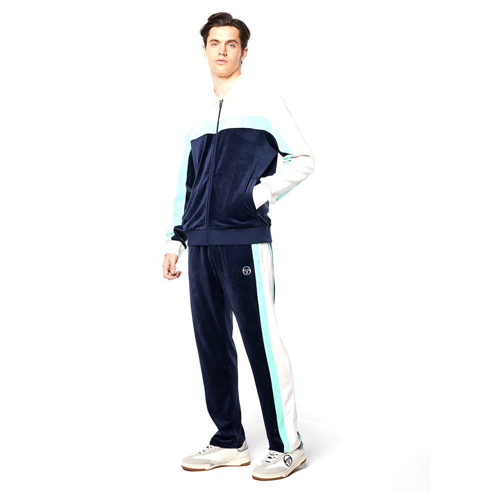 Sergio Tacchini Lazaro Velour Track Jacket - Maritime Blue