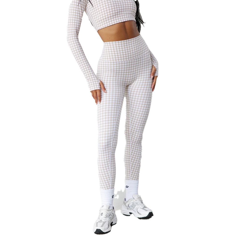 Astoria LUXE BALANCE Full Length Legging - Beige Gingham