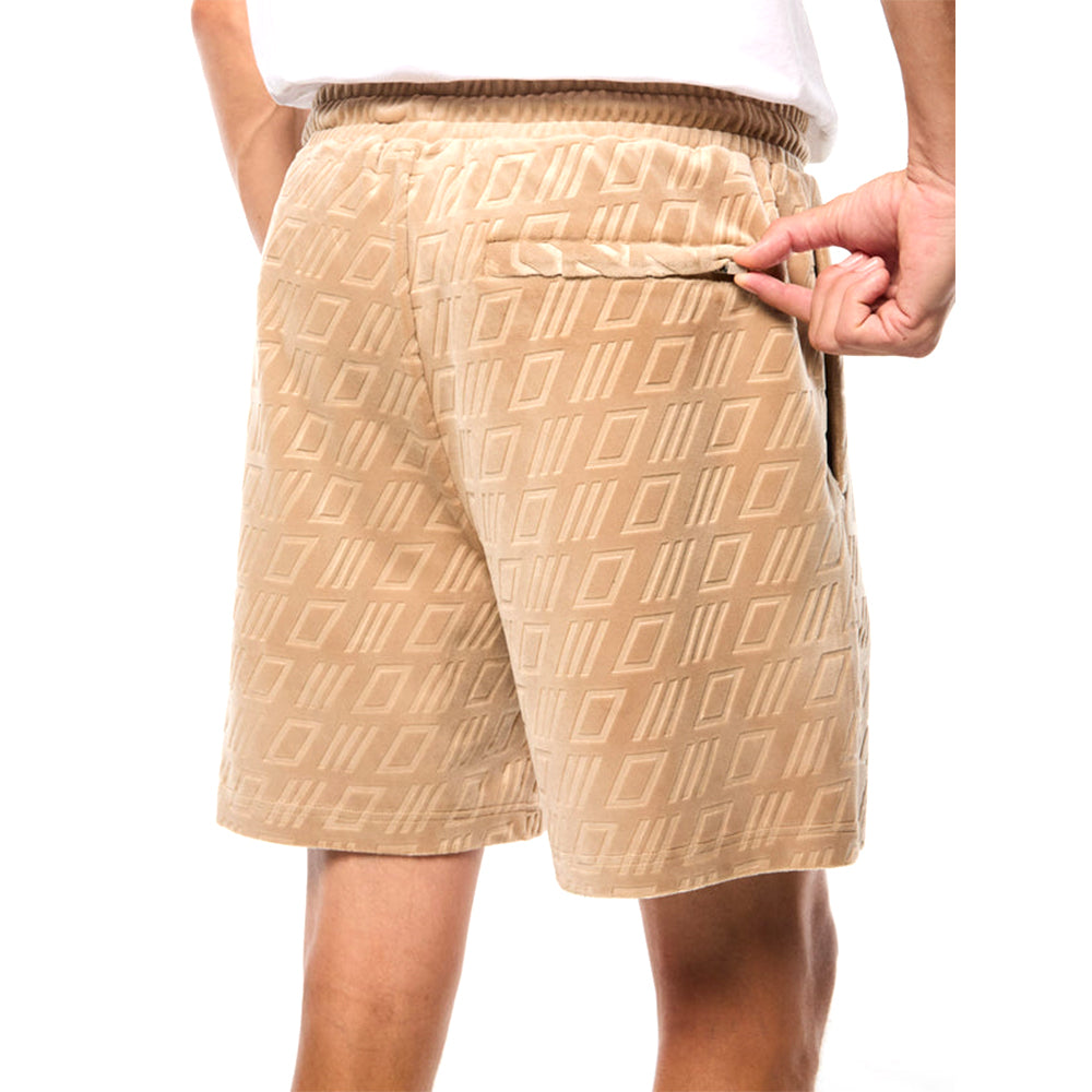 Sergio Tacchini Bandiera Debossed Velour Short | Humus