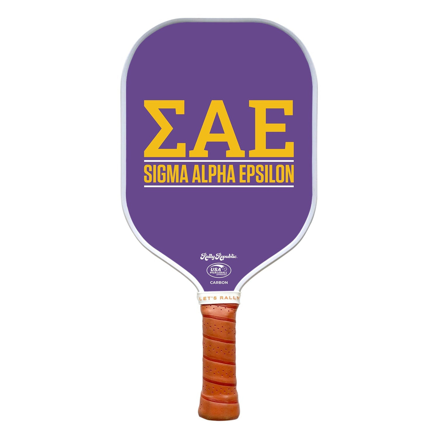 Rally Republic PIckleball Paddle - Sigma Alpha Epsilon SAE Purple Greek Letter