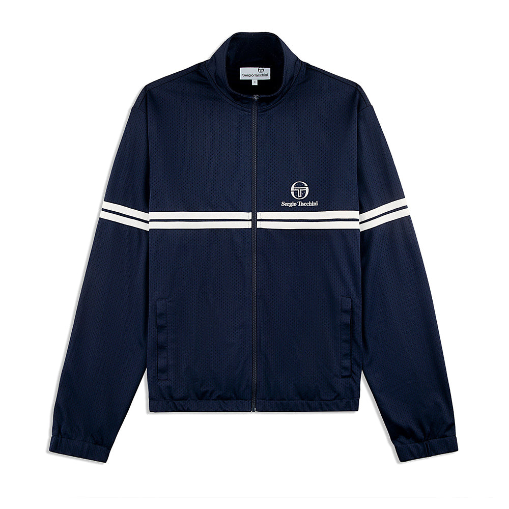 Sergio Tacchini Arturo Mesh Track Jacket - Maritime Blue/ Quiet Gray