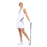 inPhorm NYC Sinclaire 15" Pleated Hem Golf And Tennis Skirt - White/Ink