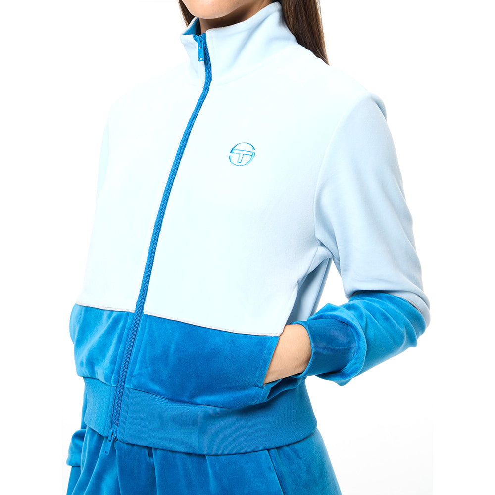 Sergio Tacchini Lina Velour Track Jacket - Baby Blue