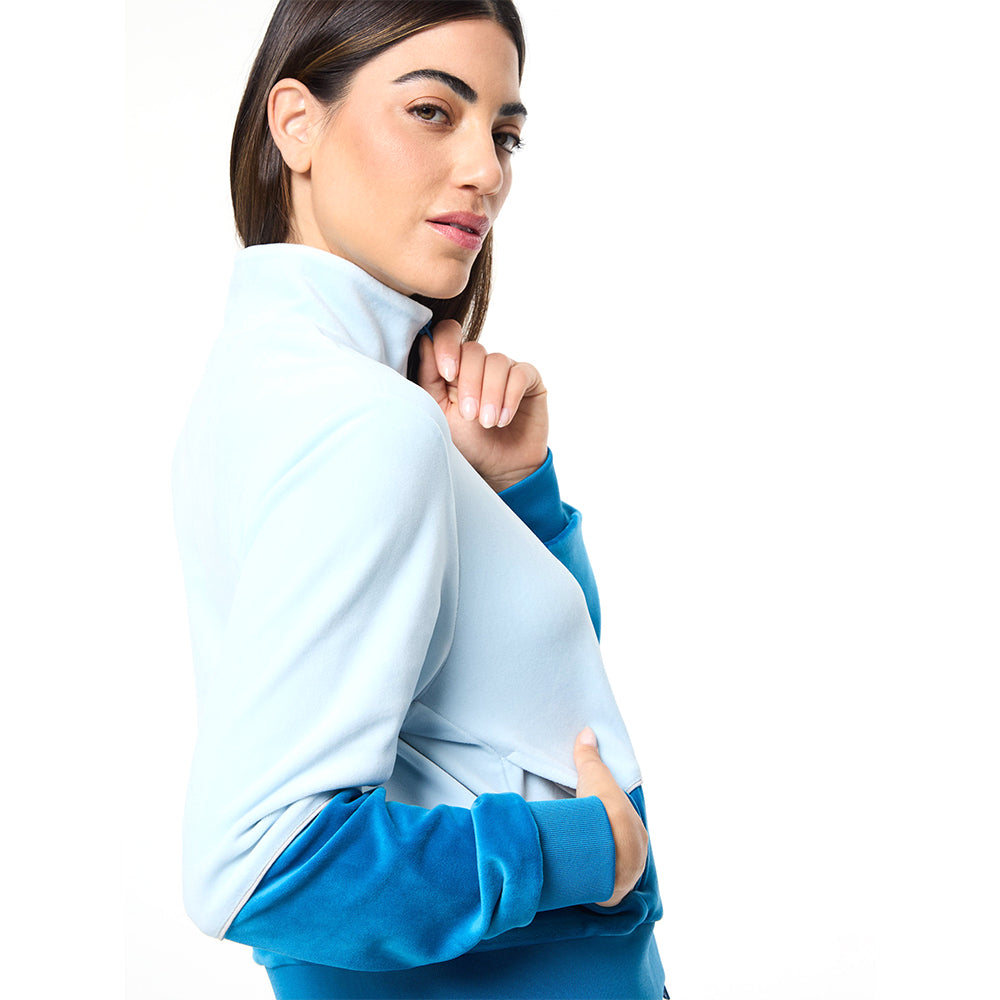 Sergio Tacchini Lina Velour Track Jacket - Baby Blue