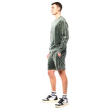 Sergio Tacchini Obliquo Velour Crewneck | Verde Agave