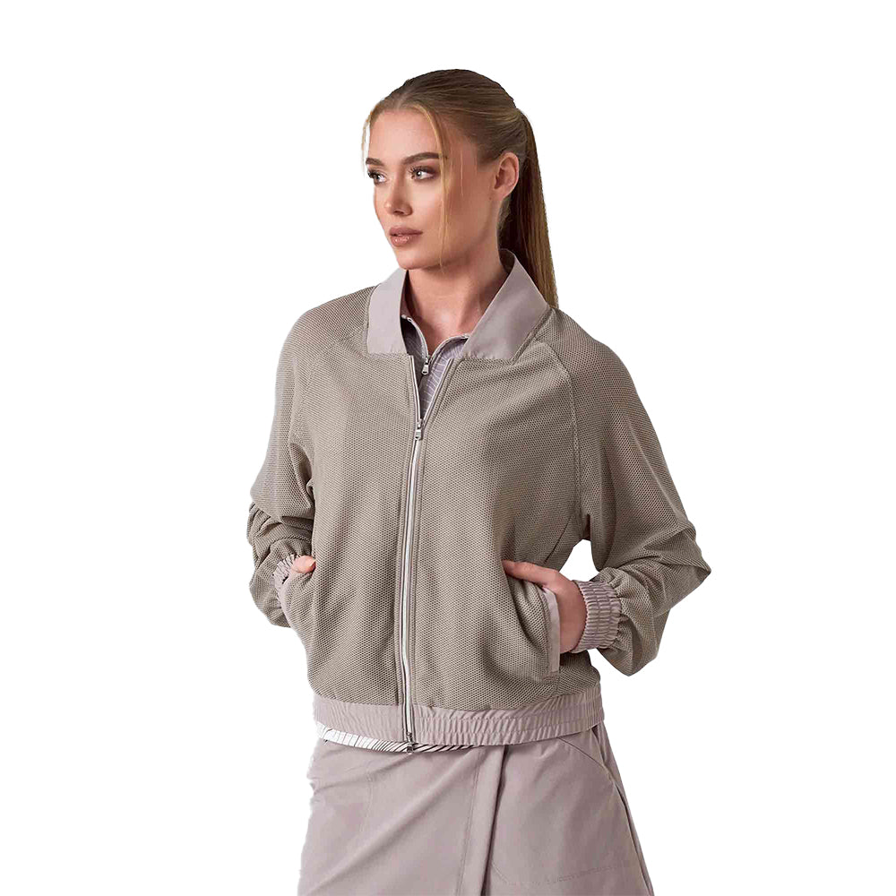inPhorm NYC BAILA Mesh Athletic Jacket | Two-Way Zip Performance Bomber | First Position Collection