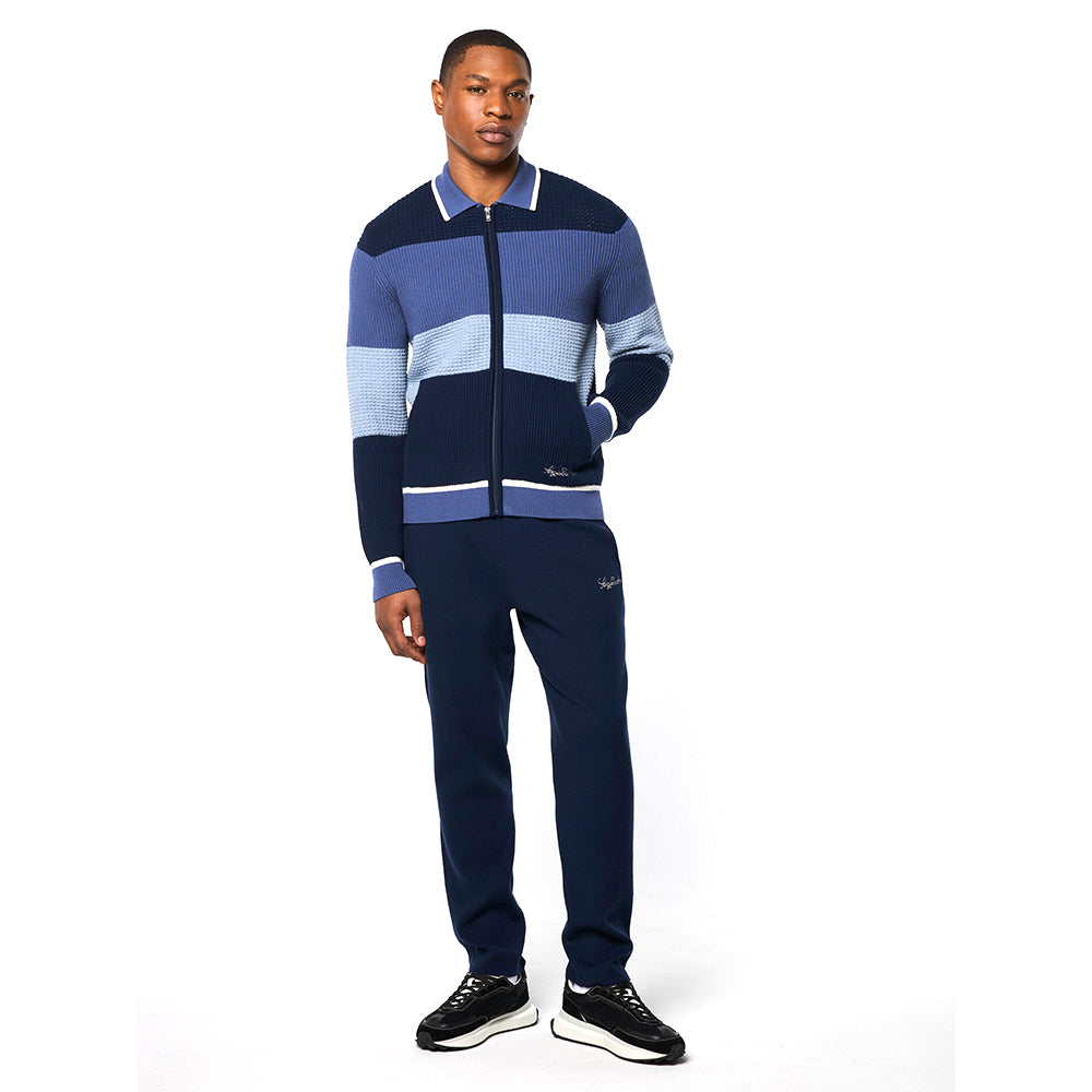 Sergio Tacchini Enzo Striped Track Jacket - Faded Denim