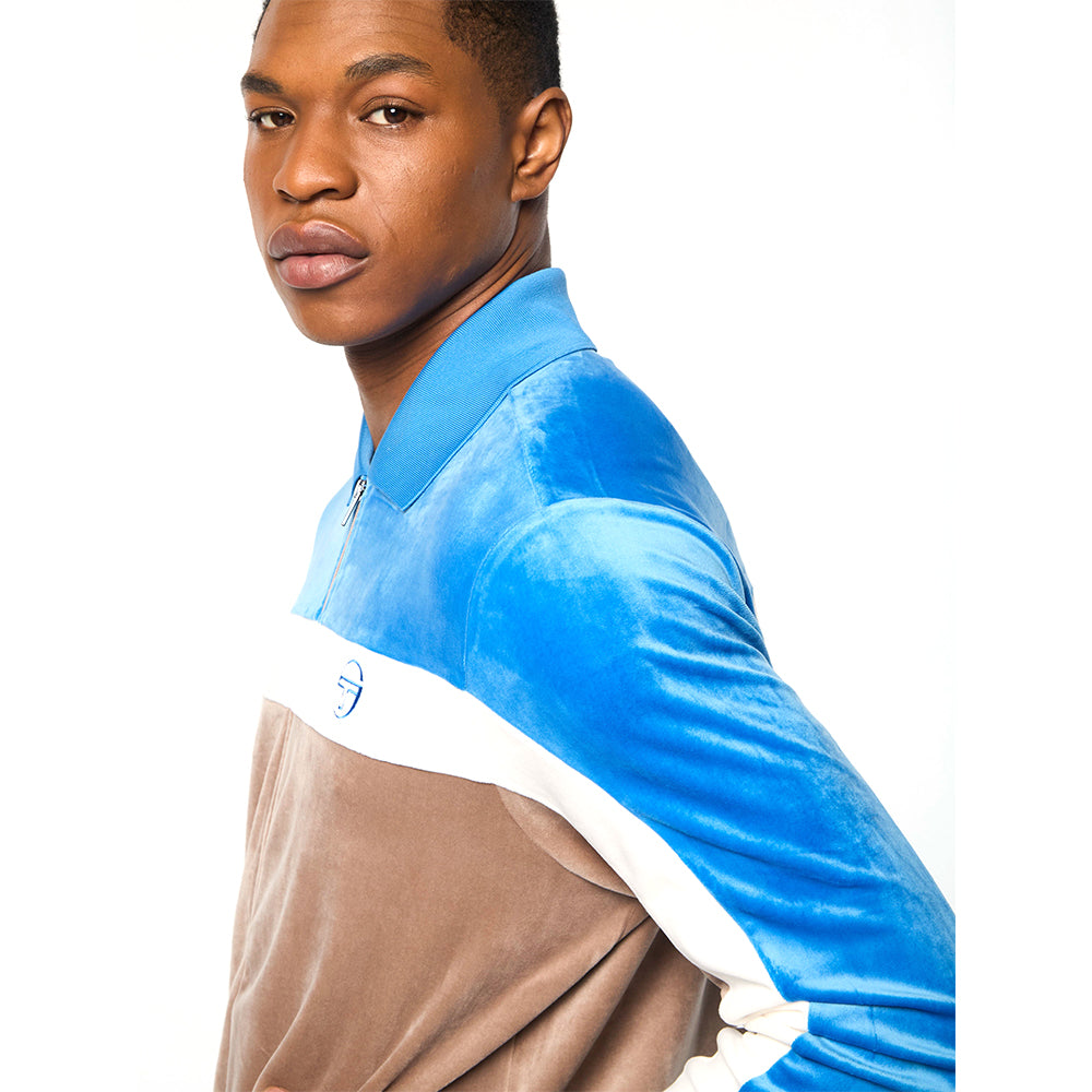 Sergio Tacchini Lazaro Velour Track Jacket - Taupe Grey