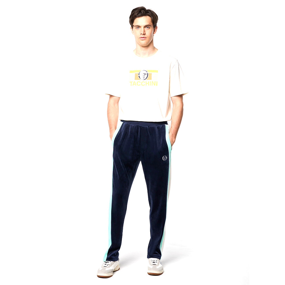Sergio Tacchini Lazaro Velour Track Pant - Maritime Blue
