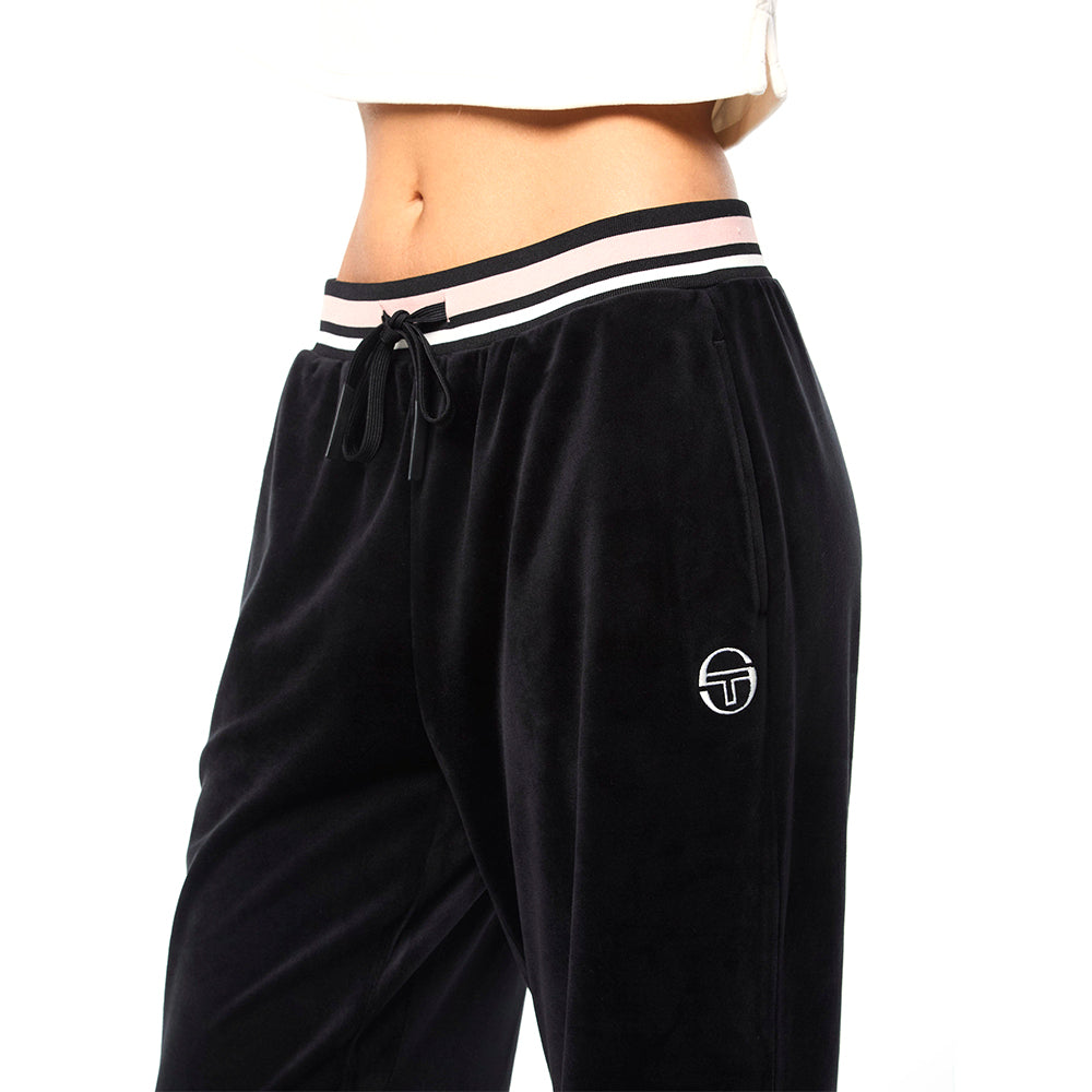 Sergio Tacchini Adele Velour Track Pant - Black Beauty
