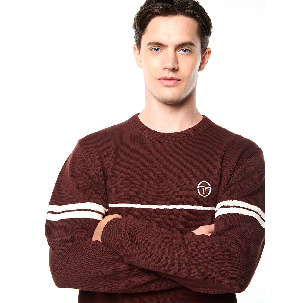 Sergio Tacchini Orion Knit Sweater - Bitter Chocolate/ Gardenia