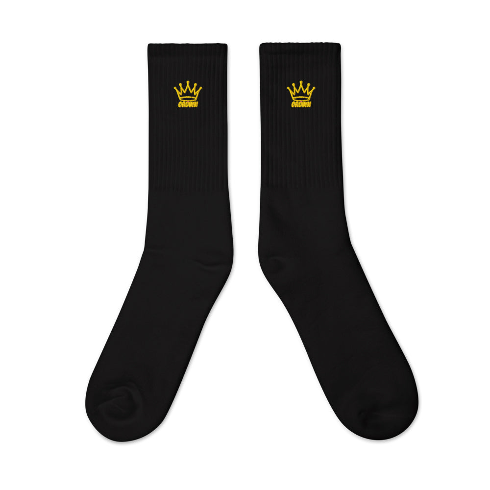CROWN PICKLEBALL - Embroidered Logo Socks (Black)