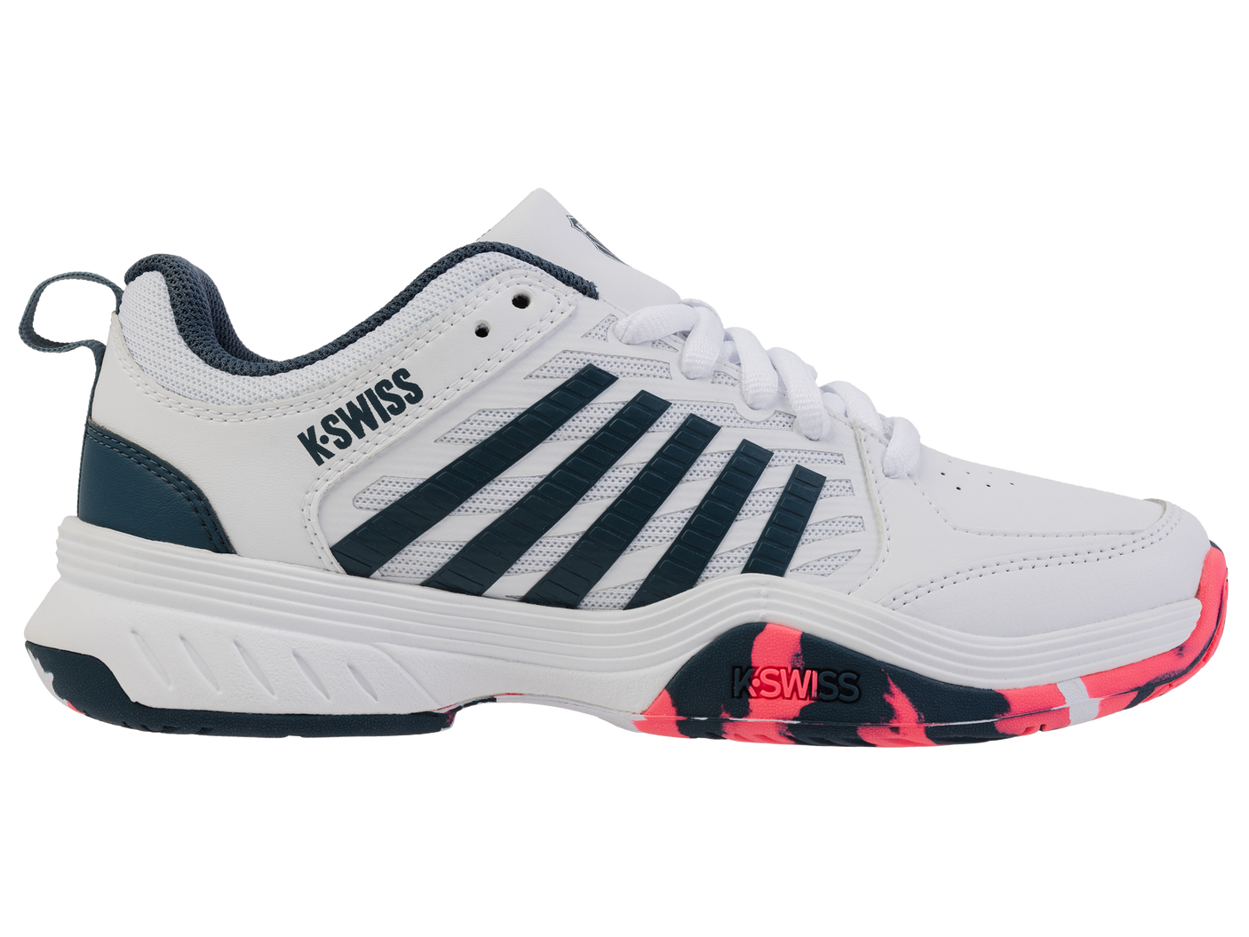 K-Swiss Big Kids' Shoes Court Express 2 | White/Stargazer/Neon Blaze