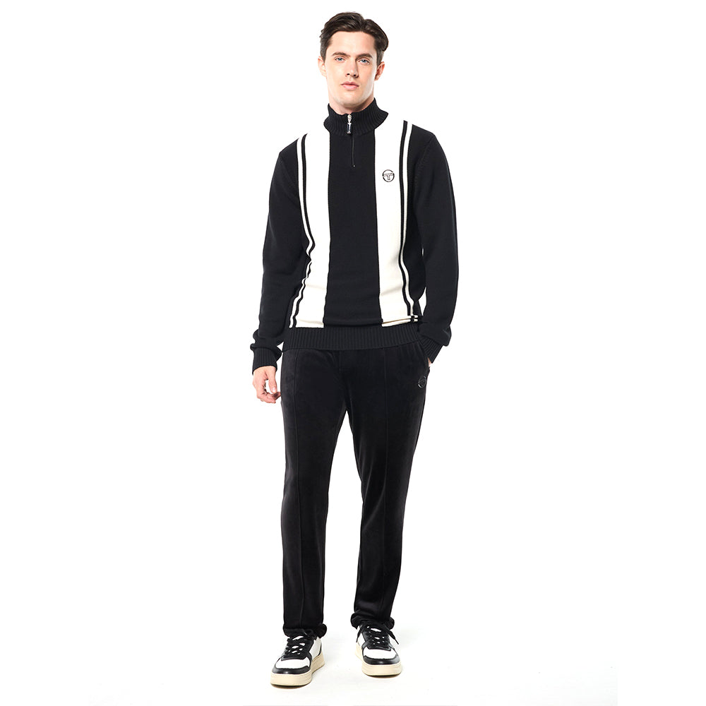 Sergio Tacchini Young Line Knit Polo - Black/ Gardenia