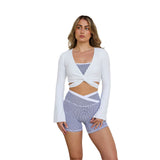 Astoria LIVE LUXE Wrap Sleeved Crop - White