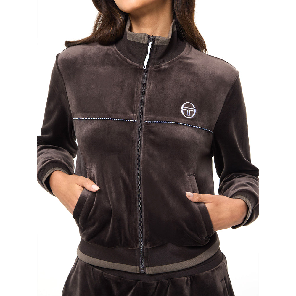 Sergio Tacchini Leta Velour Jacket - Mulch