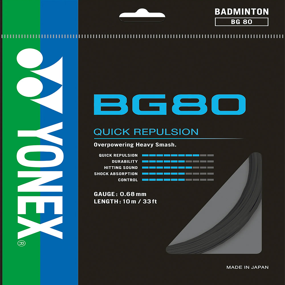 Yonex Badminton String BG80 - 10m Set & 200m Reel