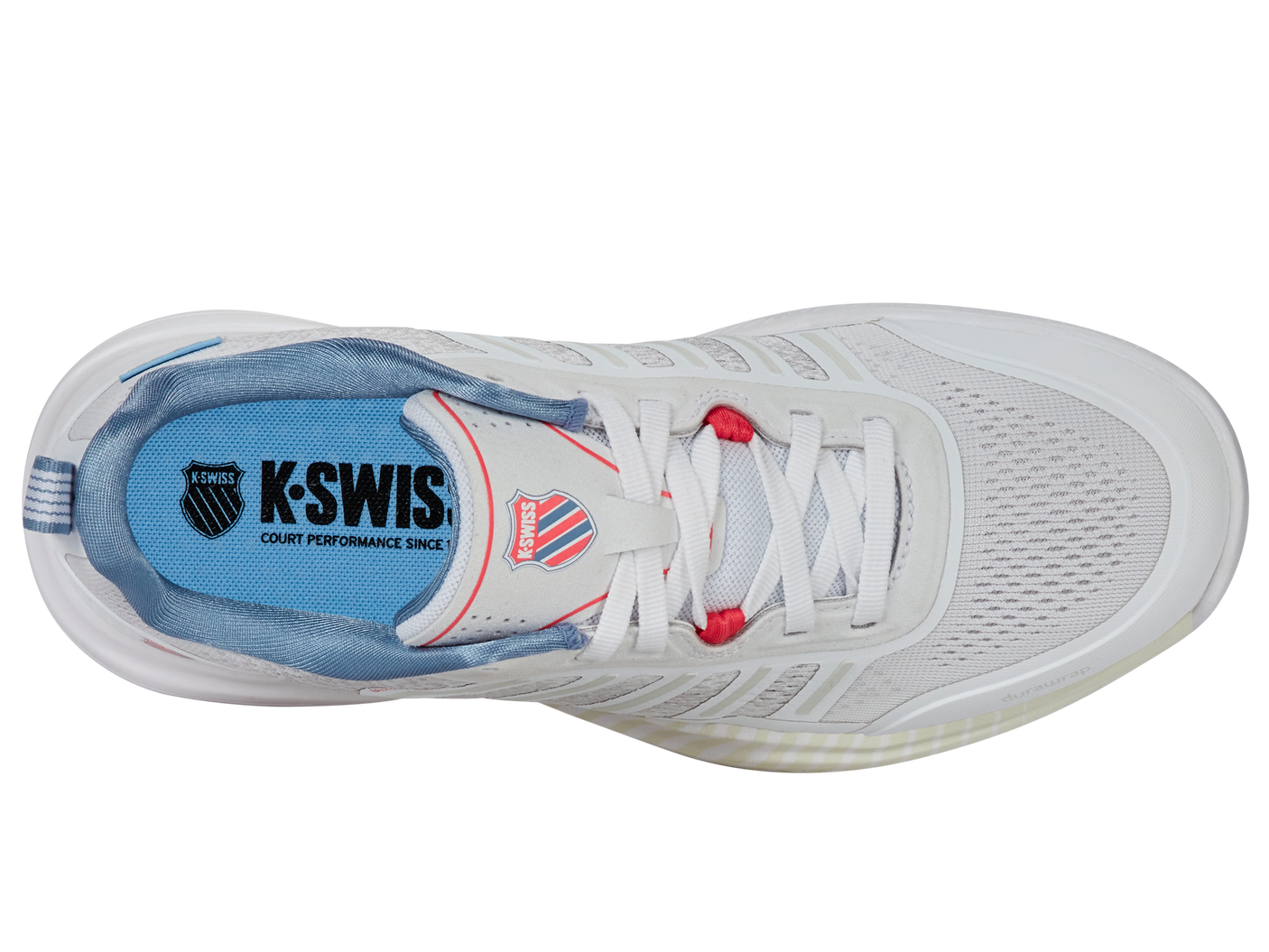 Zapatillas K-Swiss de mujer Ultra Court | Blanco/Tejano Descolorido/Dubarry