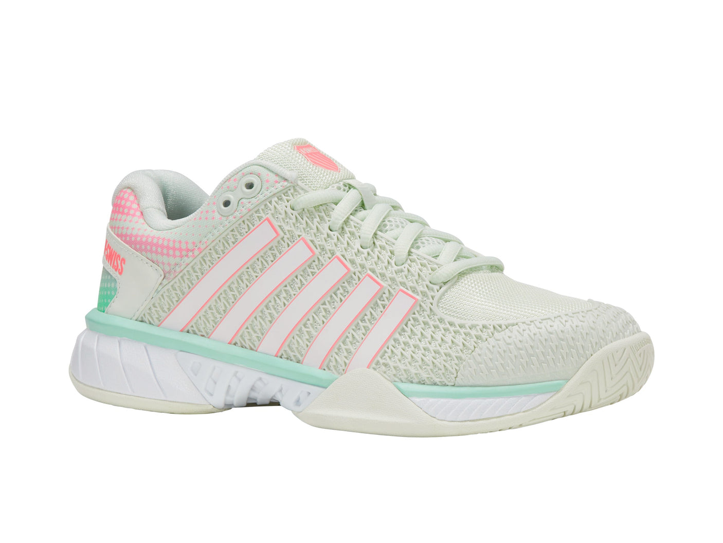 Zapatillas de mujer K-Swiss Express Light Pickleball | Ice/Melón/Rosa pastel neón