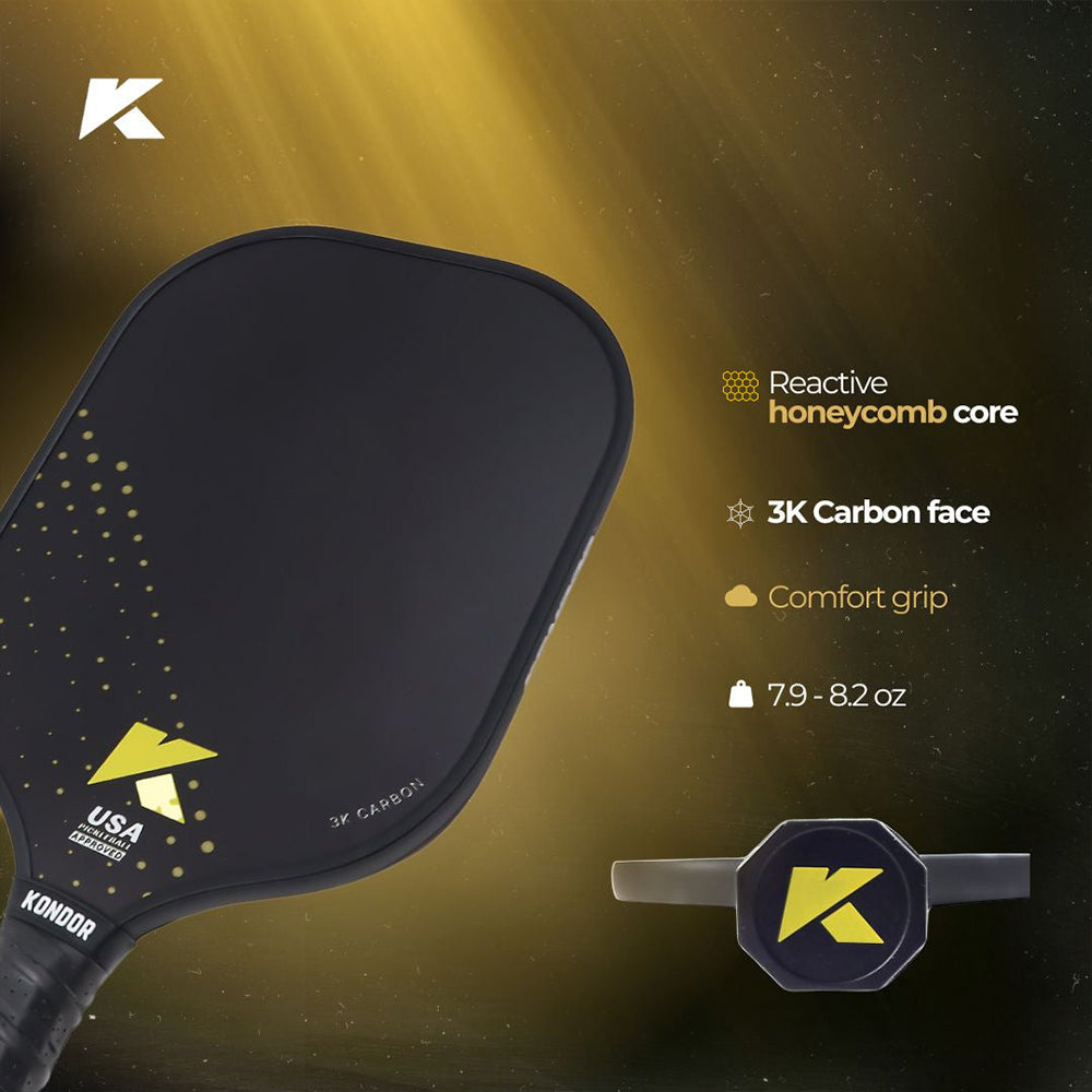 Paleta de Pickleball de carbono 3K DUNE de Kondor Pickleball