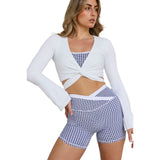 Astoria LIVE LUXE Wrap Sleeved Crop - White