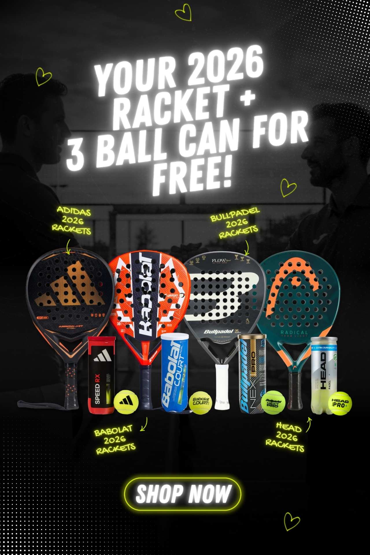 Banner móvil quiz profile rackets
