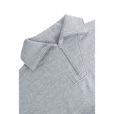 Suéter Osaka para mujer con media cremallera | Gris jaspeado